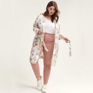 🤍🌸 In Every Story Floral Textured Open Long Line Duster, M-2X 🇨🇦